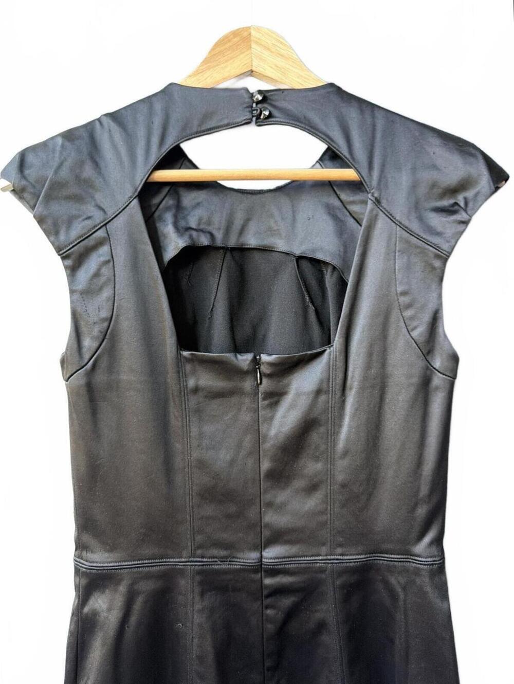 Bebe Black Satin Cutout Midi Dress S - Picture 6 of 9